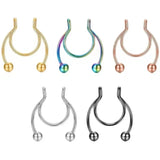 Stainless Steel Magnet Nose Ring Horseshoe Ring Nose Clip Non-pierced Nose Hoop Magnetic Nose Nail piercing nariz piercing Jack's Clearance