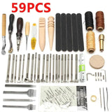 59Pcs Professional Leather Craft Tools DIY Kit Jack's Clearance
