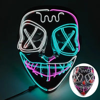 Halloween Neon Led Purge Mask Masque Masquerade Party Masks Light Luminous In The Dark Funny Masks Cosplay Costume Supplies Jack's Clearance