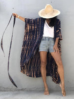 Beach Cover Ups for Swimwear | Women Black Tie Dye Kimono Jack's Clearance