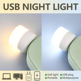 1pc 5V 1W Pocket Mini LED Night Light USB Plug Lamp Power Bank Charging USB Book Lights Small Round Reading Eye Protection Lamps Jack's Clearance
