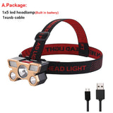 Super Bright USB Rechargeable LED Headlamp Jack's Clearance