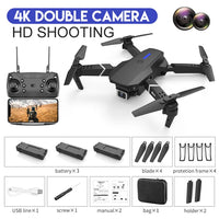KBDFA E88 Pro 2022 New WIFI FPV Drone With Wide Angle HD 4K Camera Height Hold RC Foldable Quadcopter Drones Jack's Clearance