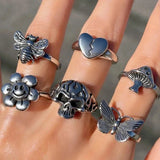 Retro Vintage Ring Set Gothic Style Jack's Clearance