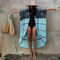Beach Cover Ups for Swimwear | Women Black Tie Dye Kimono Jack's Clearance