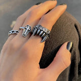 Retro Vintage Ring Set Gothic Style Jack's Clearance