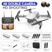 KBDFA E88 Pro 2022 New WIFI FPV Drone With Wide Angle HD 4K Camera Height Hold RC Foldable Quadcopter Drones Jack's Clearance