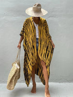Beach Cover Ups for Swimwear | Women Black Tie Dye Kimono Jack's Clearance