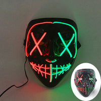 Halloween Neon Led Purge Mask Masque Masquerade Party Masks Light Luminous In The Dark Funny Masks Cosplay Costume Supplies Jack's Clearance