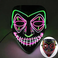 Halloween Neon Led Purge Mask Masque Masquerade Party Masks Light Luminous In The Dark Funny Masks Cosplay Costume Supplies Jack's Clearance