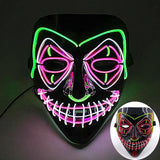 Halloween Neon Led Purge Mask Masque Masquerade Party Masks Light Luminous In The Dark Funny Masks Cosplay Costume Supplies Jack's Clearance