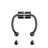 Stainless Steel Magnet Nose Ring Horseshoe Ring Nose Clip Non-pierced Nose Hoop Magnetic Nose Nail piercing nariz piercing Jack's Clearance