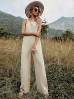 Wide Leg Backless Jumpsuit Trendsi
