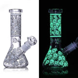 Glow in the Dark Skull Glass Waterpipe Jack's Clearance