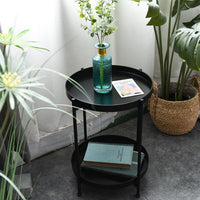 Nordic Simple Iron Double-layer Small Tea Table Corners Round Coffee Table Lving Room Mini Sofa Side Table Jack's Clearance