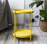 Nordic Simple Iron Double-layer Small Tea Table Corners Round Coffee Table Lving Room Mini Sofa Side Table Jack's Clearance