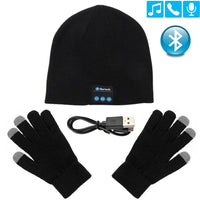 Bluetooth Headphone Winter Hat Warm Beanie Music Cap With Gloves Jack's Clearance