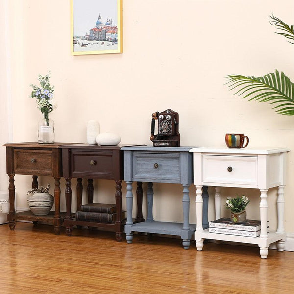 Nordic simple solid wood furniture bedroom bedside cabinet retro style Jack's Clearance
