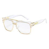 Classic Luxury Men Sunglasses Glamour Fashion Brand Sun Glasses For Women Mirrored Retro Vintage Square Designer Shades Jack's Clearance