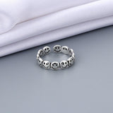 Vintage Ancient Silver Happy Smiling Face Open Rings for Women Jack's Clearance