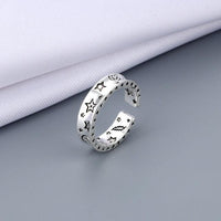 Vintage Ancient Silver Happy Smiling Face Open Rings for Women Jack's Clearance