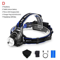 LED Super Bright USB Rechargeable Headlamp Jack's Clearance