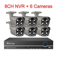 Techage Security Camera System 8CH 5MP HD POE NVR Kit CCTV Two Way Audio AI Face Detect Outdoor Video Surveillance IP Camera Set Jack's Clearance