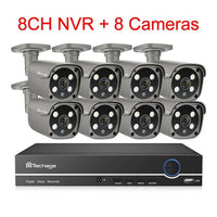 Techage Security Camera System 8CH 5MP HD POE NVR Kit CCTV Two Way Audio AI Face Detect Outdoor Video Surveillance IP Camera Set Jack's Clearance