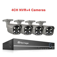 Techage Security Camera System 8CH 5MP HD POE NVR Kit CCTV Two Way Audio AI Face Detect Outdoor Video Surveillance IP Camera Set Jack's Clearance