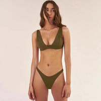 New Sexy Bikini 2021 Solid Swimsuit Women Swimwear Push Up Bikini Set Brazilian Bathing Suit Summer Beach Wear Swimming Suit XL Jack's Clearance