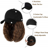 Short Wavy Synthetic Hair Baseball Cap Adjustable Jack's Clearance