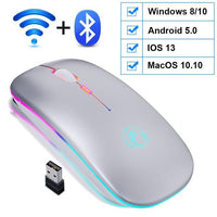 RGB Bluetooth Computer Mouse With LED Backlit USB For PC Laptop Jack's Clearance