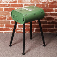 Vintage Loft Gasoline Bucket Metal Bar Stools Jack's Clearance
