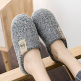 Men Winter Warm Slippers Fur Slippers Men Boys Plush Slipper Cotton Shoes Non-slip Solid Color Home Indoor Casual Slippers Jack's Clearance