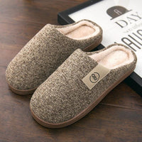 Men Winter Warm Slippers Fur Slippers Men Boys Plush Slipper Cotton Shoes Non-slip Solid Color Home Indoor Casual Slippers Jack's Clearance