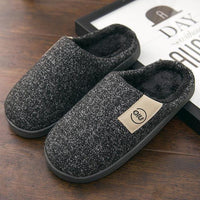 Men Winter Warm Slippers Fur Slippers Men Boys Plush Slipper Cotton Shoes Non-slip Solid Color Home Indoor Casual Slippers Jack's Clearance