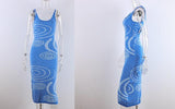 FSDA 2021 Bodycon Dress Women Green Sleeveless Spaghetti Strap Beach Midi Dresses Jack's Clearance