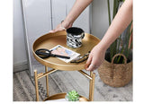 Nordic Simple Iron Double-layer Small Tea Table Corners Round Coffee Table Lving Room Mini Sofa Side Table Jack's Clearance