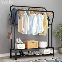 Coat Rack Clothes Rack Drying Clothes Rack Floor Standing Clothes Hanging Storage Simple Furniture Telescopic Mobile Cloth Rail Jack's Clearance