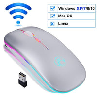 RGB Bluetooth Computer Mouse With LED Backlit USB For PC Laptop Jack's Clearance