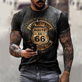 Mens T Shirts Oversized Vintage Short Sleeve Route 66 Jack's Clearance