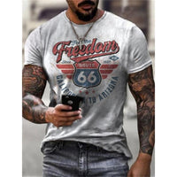 Mens T Shirts Oversized Vintage Short Sleeve Route 66 Jack's Clearance