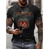 Mens T Shirts Oversized Vintage Short Sleeve Route 66 Jack's Clearance