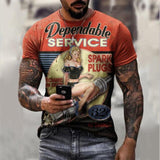 Mens T Shirts Oversized Vintage Short Sleeve Route 66 Jack's Clearance