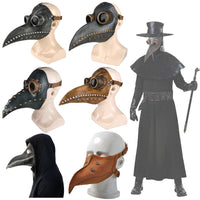 Medieval Steampunk Plague Doctor Bird Mask Latex Punk Cosplay Mask Beak Adult Halloween Event Cosplay Props Accessories Jack's Clearance