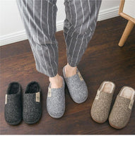 Men Winter Warm Slippers Fur Slippers Men Boys Plush Slipper Cotton Shoes Non-slip Solid Color Home Indoor Casual Slippers Jack's Clearance