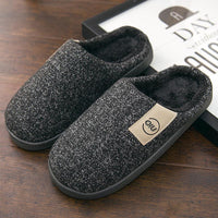 Men Winter Warm Slippers Fur Slippers Men Boys Plush Slipper Cotton Shoes Non-slip Solid Color Home Indoor Casual Slippers Jack's Clearance