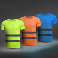 Work Quick Dry Safety Reflective Short Sleeve Casual Tee Jack's Clearance