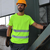 Work Quick Dry Safety Reflective Short Sleeve Casual Tee Jack's Clearance
