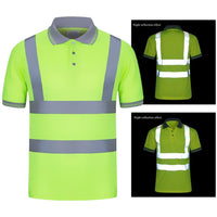 Mens Reflective T-Shirt Fluorescent Green High Visibility Breathable Workwear Jack's Clearance